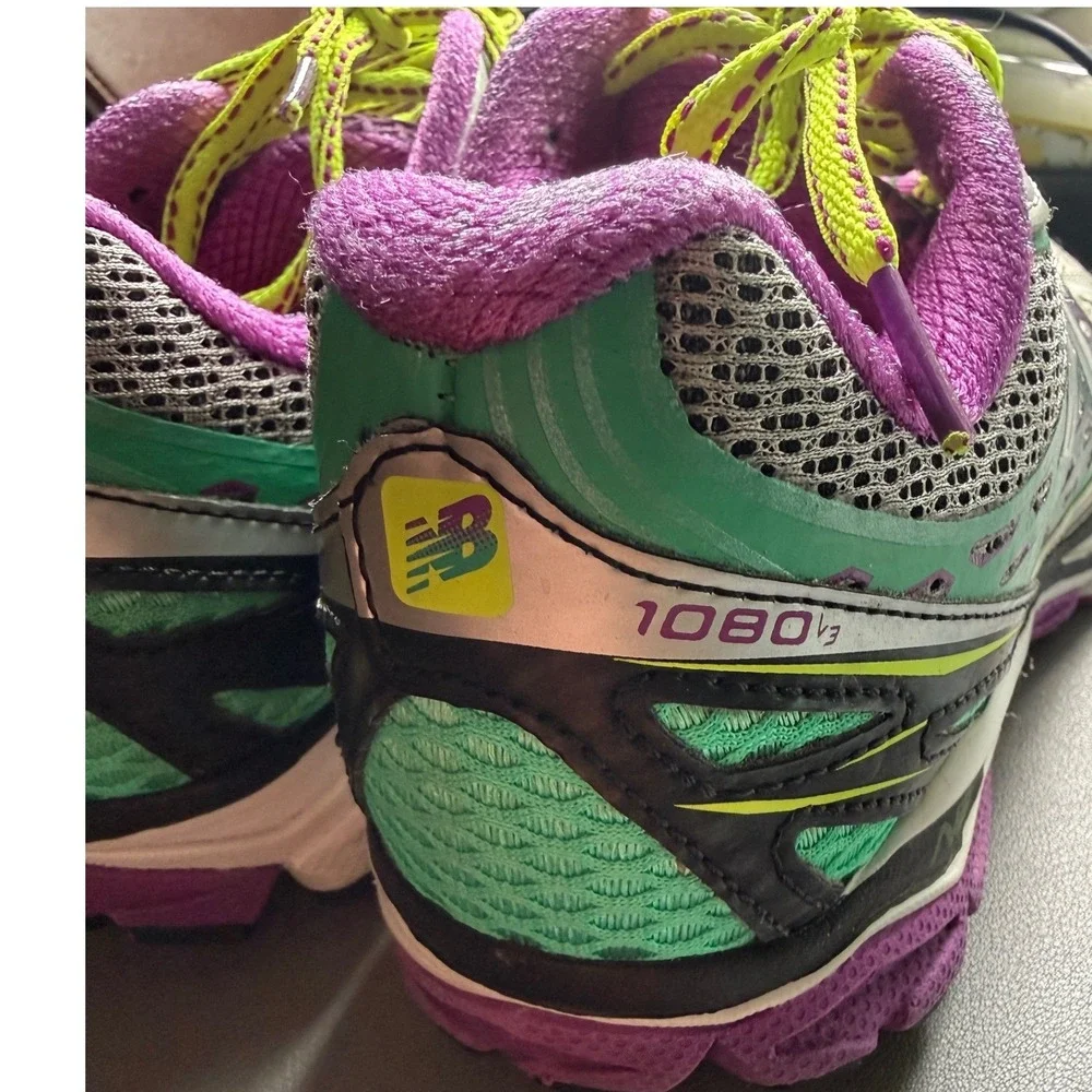 New Balance 1080v3 Women Running Shoes Teal Purple Silver W1080SP3 US 7